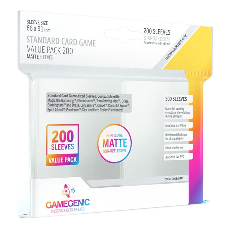 FUNDAS PARA CARTAS MATTE STANDARD CARD GAME VALUE PACK (200) | 4251715409961 | Universal Cómics