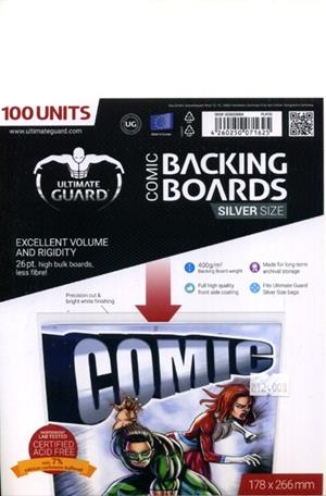 BACKING BOARDS SILVER CARTONES PARA COMIC ULTIMATE GUARD | 4260250071625 | ULTIMATE GUARD | Universal Cómics