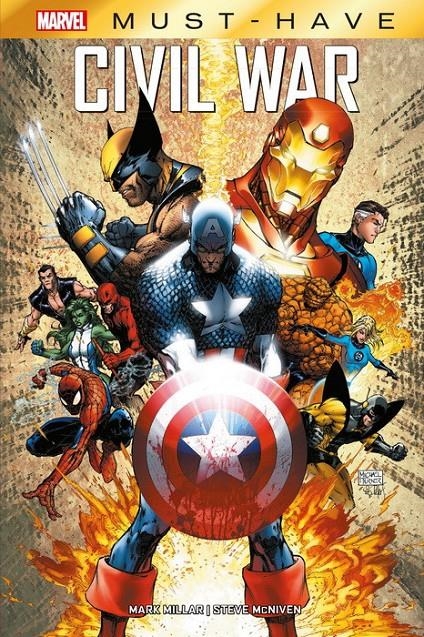 MARVEL MUST-HAVE CIVIL WAR INTEGRAL | 9788413342603 | BRIAN MICHAEL BENDIS - ALEX MALEEV - MARK MILLAR - STEVE MCNIVEN | Universal Cómics