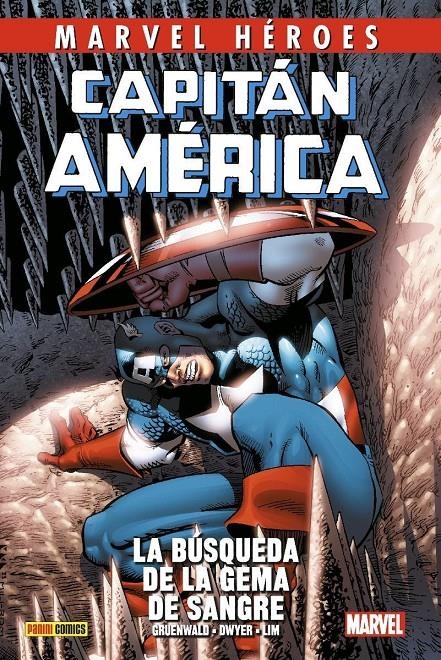 COLECCIONABLE HÉROES MARVEL # 104 CAPITÁN AMÉRICA DE MARK GRUENWALD VOLUMEN 3 LA BÚSQUEDA DE LA GEMA DE SANGRE | 9788413349848 | MARK GRUENWALD - KIERON DWYER - RON LIM - AL MILGROM - MARK BAGLEY | Universal Cómics