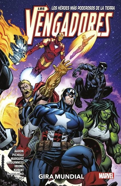 MARVEL PREMIERE LOS VENGADORES # 02 GIRA MUNDIAL | 9788411014038 | DAVID MARQUEZ - JASON AARON - ED MCGUINNESS - SARA PICHELLI | Universal Cómics