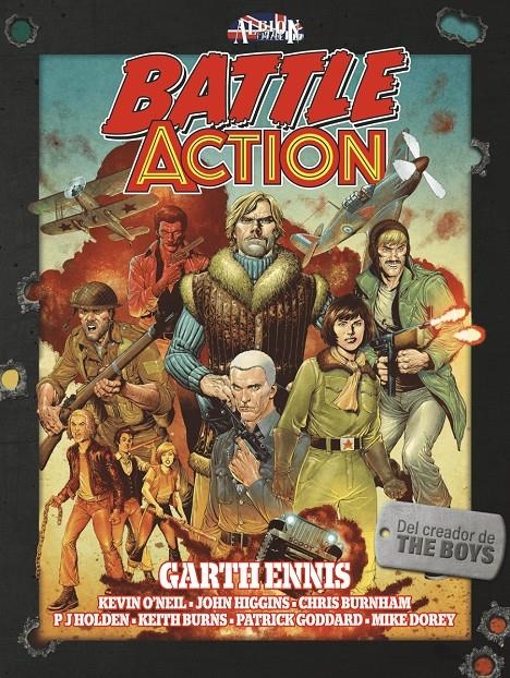 BATTLE ACTION | 9788419380555 | GARTH ENNIS - KEVIN O’NEILL - JOHN HIGGINS - CHRIS BURNHAM - PJ HOLDEN- KEITH BURNS- PATRICK GODDARD | Universal Cómics