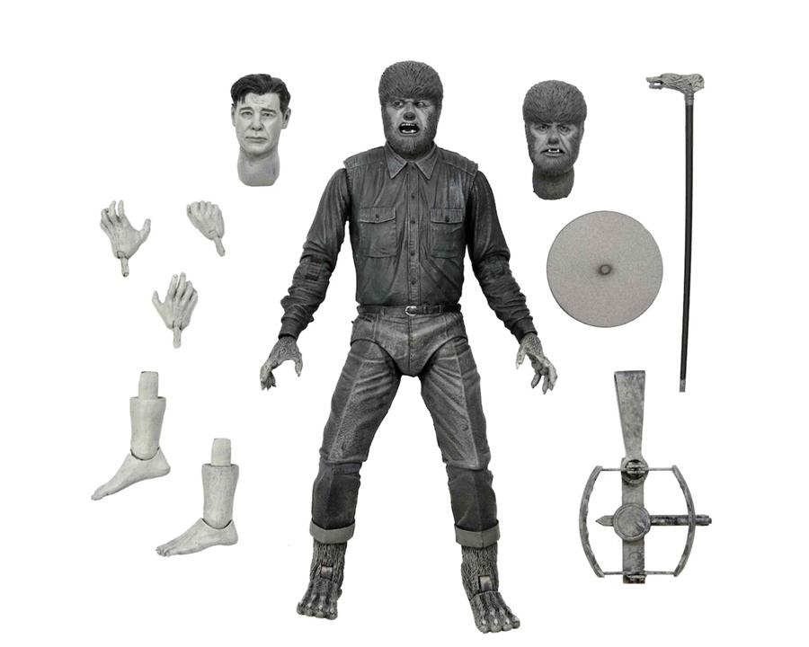 ULTIMATE WOLF (B&W) FIGURA 18 CM UNIVERSAL MONSTERS SCALE ACTION FIGURE | 0634482048108 | Universal Cómics