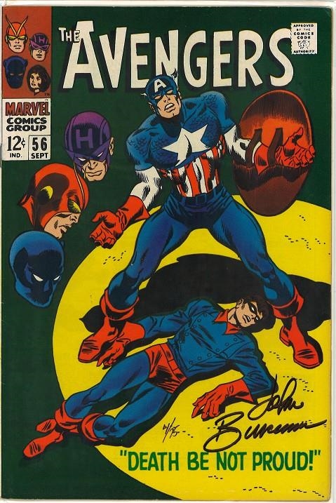 USA AVENGERS # 56 DEATH BE NOT PROUD SIGNED BY ARTIST JOHN BUSCEMA | 9999900091335 | ROY THOMAS - STAN LEE - JOHN BUSCEMA  - GEROGE KLEIN | Universal Cómics