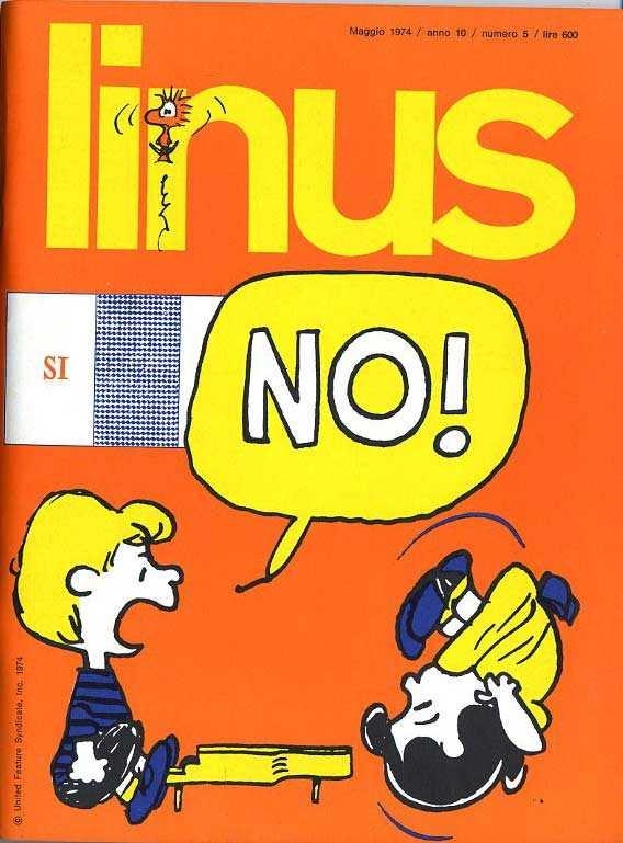 LINUS 1974 ANNO 10 # 05 REVISTA ORIGINAL EN ITALIANO | 9999900111088 | VARIOS AUTORES