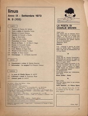 LINUS 1973 ANNO 09 # 08 REVISTA ORIGINAL EN ITALIANO (SIN PORTADA) | 9999900111170 | VARIOS AUTORES | Universal Cómics