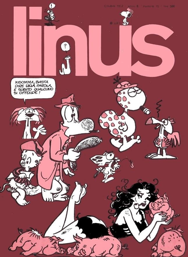 LINUS 1972 ANNO 08 # 10 REVISTA ORIGINAL EN ITALIANO | 9999900111279 | VARIOS AUTORES