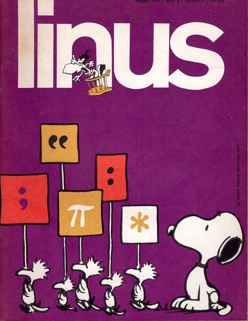 LINUS 1972 ANNO 08 # 05 REVISTA ORIGINAL EN ITALIANO | 9999900111323 | VARIOS AUTORES