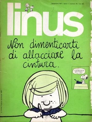 LINUS 1971 ANNO 07 # 09 REVISTA ORIGINAL EN ITALIANO | 9999900111408 | VARIOS AUTORES | Universal Cómics