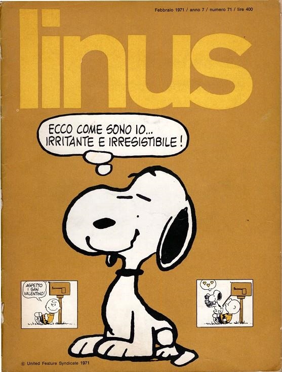 LINUS 1971 ANNO 07 # 02 REVISTA ORIGINAL EN ITALIANO | 9999900111477 | VARIOS AUTORES