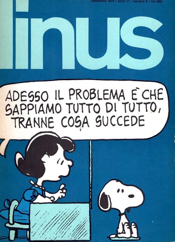 LINUS 1975 ANNO 11 # 09 REVISTA ORIGINAL EN ITALIANO | 9999900112108 | VARIOS AUTORES