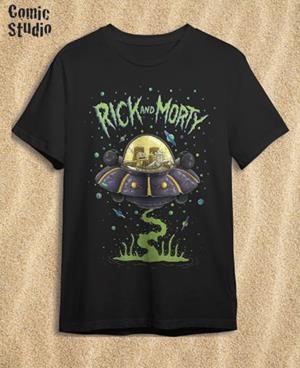 CAMISETA RICK & MORTY NAVE NEGRA TALLA L | 8435073764696 | COMIC STUDIO | Universal Cómics