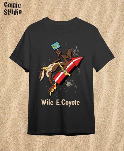CAMISETA COYOTE COHETE NEGRO TALLA XL | 8435073719139 | COMIC STUDIO | Universal Cómics