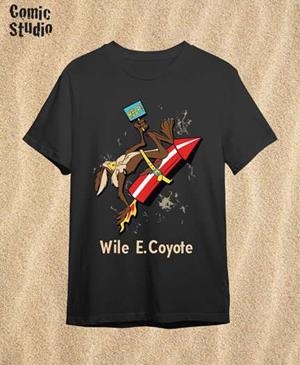 CAMISETA COYOTE COHETE NEGRO TALLA L | 8435073719122 | COMIC STUDIO | Universal Cómics