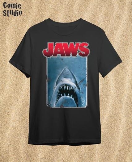 CAMISETA JAWS NEGRO TALLA XL | 8435073721194 | COMIC STUDIO | Universal Cómics