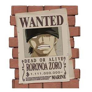 WANTED ZORO HUCHA 16 CM ONE PIECE | 3521320802763 | Universal Cómics