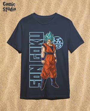 CAMISETA DRAGON BALL GOKU SUPER SAIYAN BLUE DENIM TALLA L | 8435767623001 | COMIC STUDIO