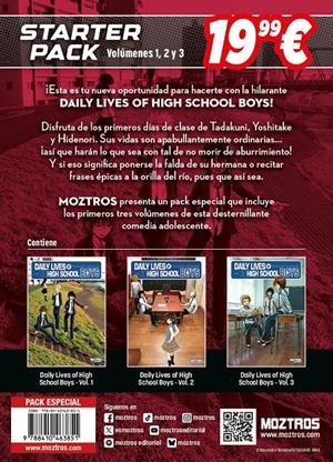 PACK DAILY LIVES OF HIGH-SCHOOL BOYS # 01 VOLUMEN 1 A 3 | 9788410463851 | YASUNOBU YAMAUCHI | Universal Cómics