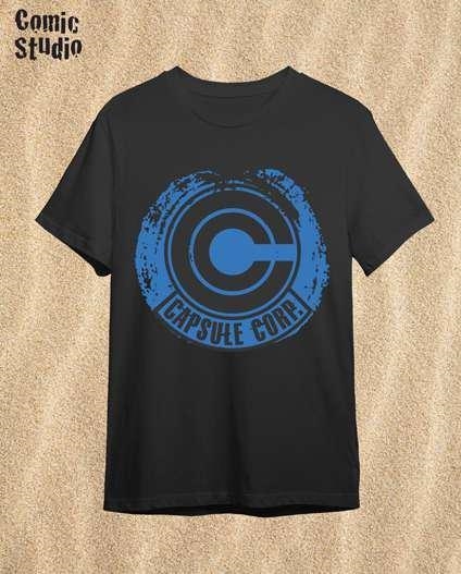 CAMISETA DRAGON BALL Z LOGO CAPSULE CORP. NEGRO TALLA M | 8435767625715 | COMIC STUDIO