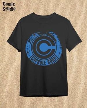 CAMISETA DRAGON BALL Z LOGO CAPSULE CORP. NEGRO TALLA M | 8435767625715 | COMIC STUDIO