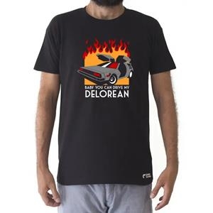 BABY YOU CAN DRIVE MY DELOREAN CAMISETA NEGRO TALLA L BACK TO THE FUTURE | 9999900121520