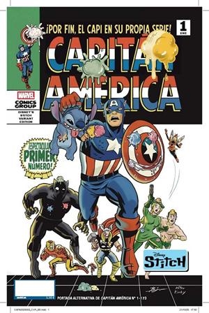 CAPITÁN AMÉRICA VOL 8 # 173 CAPITÁN AMÉRICA 1 PORTADA ALTERNATIVA DISNEY STITCH (PORTADA PROVISIONAL) | 9791370135256 | CHIP ZDARSKY - VALERIO SCHITI - FRANK MARTIN