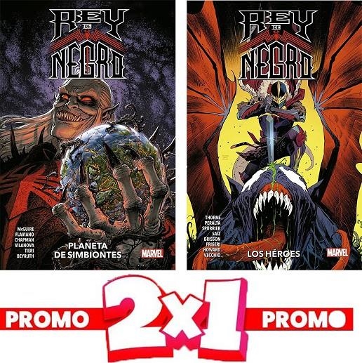 MARVEL 2 X 1 REY DE NEGRO, PLANETA DE SIMBIONTES Y REY DE NEGRO, LOS HÉROES | 8424248928070 | FRANK TIERI - KYLE HOTZ - DANILO BEYRUTH - FLAVIANO ARMENTARO - CLAY MCLEOD CHAPMAN - GUIU VILANOVA