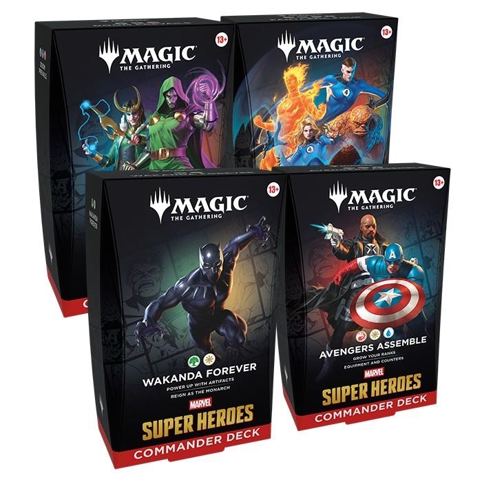 MAGIC THE GATHERING MARVEL SUPERHEROES MAZOS COMMANDER SET DE 4 | 9999900132687 | Universal Cómics