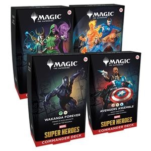 MAGIC THE GATHERING MARVEL SUPERHEROES MAZOS COMMANDER SET DE 4 | 9999900132687 | Universal Cómics