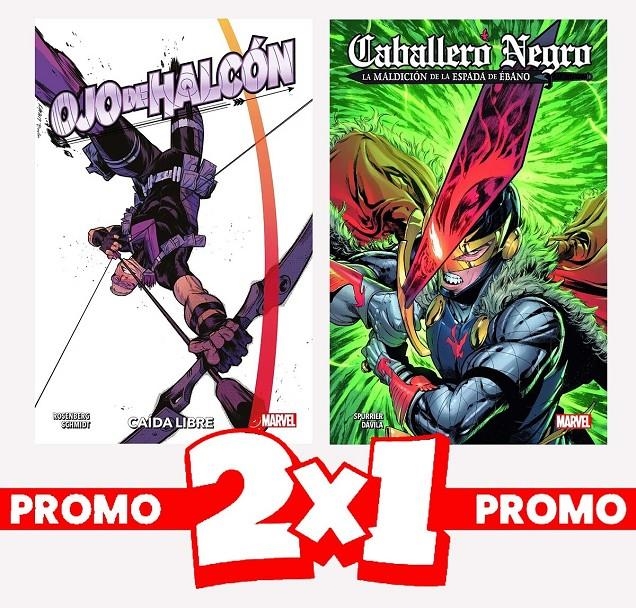 PACK OFERTA 2 X 1 OJO DE HALCÓN CAÍDA LIBRE Y CABALLERO NEGRO LA MALDICIÓN DE LA ESPADA DE ÉBANO | 8424248928148 | MATTHEW ROSENBERG - OTTO SCHMIDT - SIMON SPURRIER - SEAN PARSONS - ARIF PRIANTO - SERGIO FERNÁNDEZ | Universal Cómics