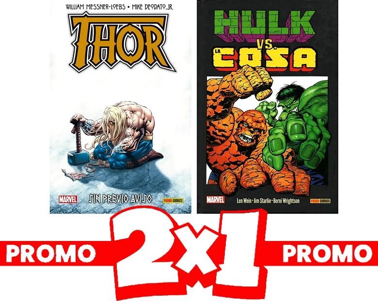 PACK OFERTA 2 X 1 HULK VS. LA COSA, GRANDES TORTAS + THOR SIN PREVIO AVISO | 8424248928537 | BERNIE WRIGHTSON - JIM STARLIN - PETER DAVID - LEN WEIN - WILLIAM MESSNER-LOEBS - MIKE DEODATO | Universal Cómics