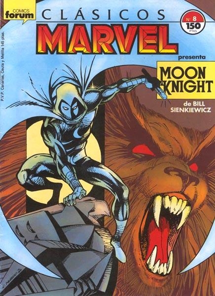 CLÁSICOS MARVEL # 08 CABALLERO LUNA | 978843950921900008 | DOUG MOENCH - BILL SIENKIEWICZ - STEVE GRANT - KEVIN NOWLAN | Universal Cómics