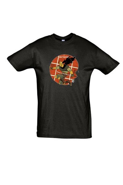 CAMISETA EL HEROE NEGRO TALLA L | 100392 | DAVID RUBIN | Universal Cómics