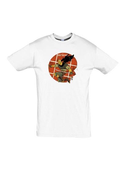 CAMISETA EL HEROE BLANCO TALLA M CHICA | 100400 | DAVID RUBIN | Universal Cómics