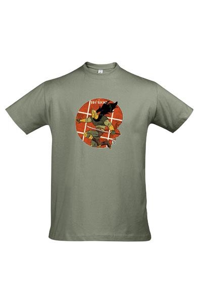 CAMISETA EL HEROE CAQUI TALLA L CHICA | 100637 | DAVID RUBIN | Universal Cómics